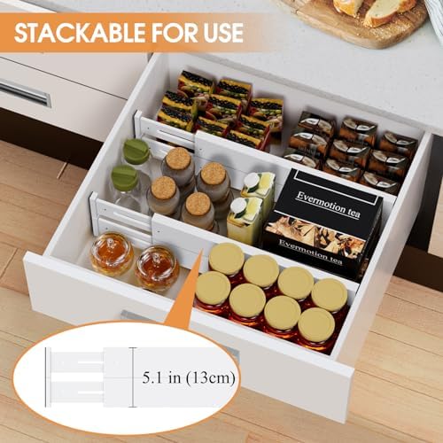Bamboo Drawer Dividers, Adjustable Drawer Organizers, Fits 17.6–21" Drawers - Image 4