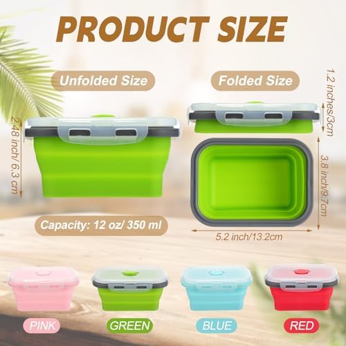 Potchen 4 Pcs Collapsible Silicone Bowls 12 oz Containers - Image 2