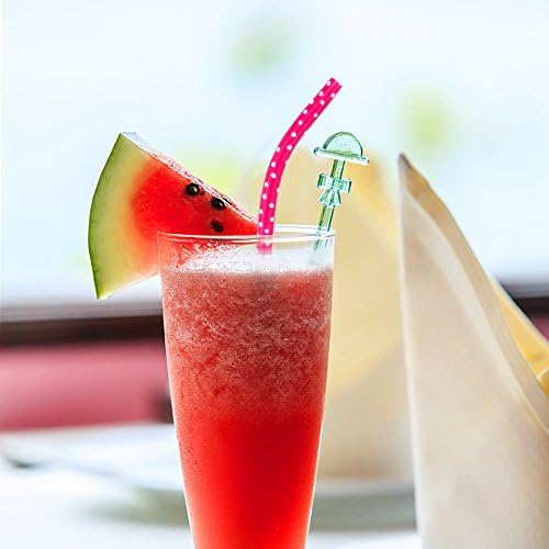 JANYUN 30 Pcs Reusable Plastic Straws, Colorful Printing Hard Plastic Straw - Image 5