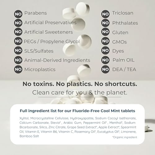Fluoride-Free Toothpaste Tablets, Cool Mint nHAp | 62 Tabs Refill - Image 5