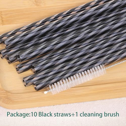Dakoufish Replacement Straws for StanleylOwalalHydro Jug 40oz 30oz Tumbler,10 Pack 12 Inch Back Reusable Straws With Cleaning Brush For Stanley Simple Modern Cup,Dishwasher Safe. - Image 6
