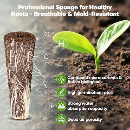 Ahopegarden 86PCS Hydroponic Pods Kit: Grow Anything Herb Kits with 600ml A&B Plant Food, 40 Grow Sponges, 40 Labels, 1 Tweezer - Hydroponics Supplies for Aerogarden&Most Brand Herb Garden - Image 4