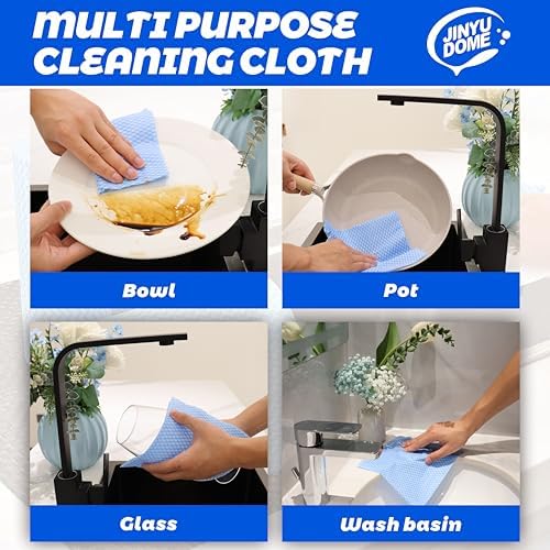 Reusable J Cloths, Disposable Kitchen Cleaning Cloths Dish Towels Dish Cloth Reusable Cloths for Kitchen, Bathroom, Household Cleaning (Blue & Green 100 Pack) - Image 5