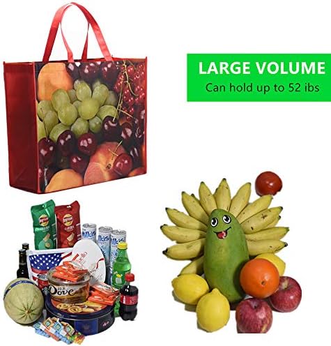 FENELY 6 Pack Reusable Grocery Bags for Shopping, Foldable Large Tote Bags Heavy Duty, Eco-Friendly Ripstop Waterproof - Image 5