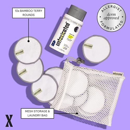 Untoxicated Ultra Soft Cleansing Pads - Double-Layered Reusable Bamboo Terry Rounds - Makeup Removal & Skincare for Sensitive Skin - Soft & Durable - Includes Washable Storage Bag - 10CT - Image 2