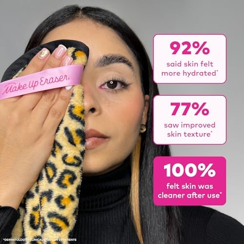 The Original MakeUp Eraser PRO, Effortlessly Remove All Makeup Using Only Water, Including Waterproof Mascara, Eyeliner, Foundation, Lipstick, Sunscreen,and More! Leopard, 1ct. - Image 5