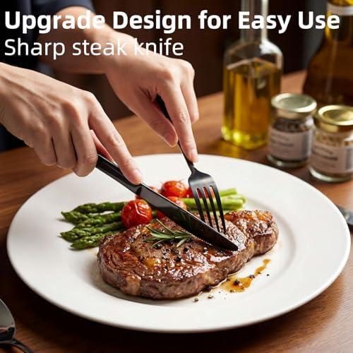 Quatish Travel Utensils with Case, Stainless Steel Cutlery Set, Black - Image 3