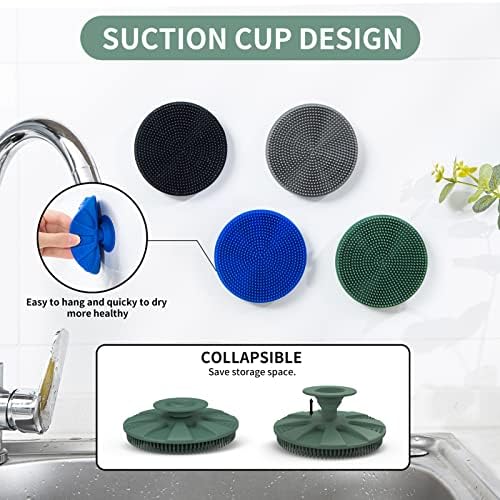 Silicone Dish Scrubber, Non-Scratch Scrub Spong for Washing Dish, Pot, Pan - Image 4