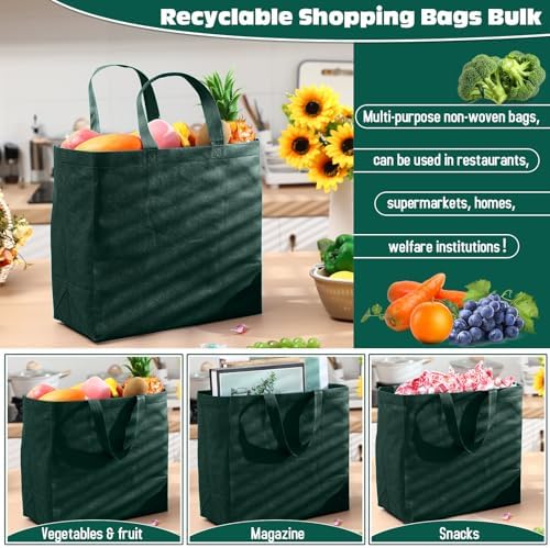 Windyun Reusable Grocery Bags Non Woven with Handles - Image 3