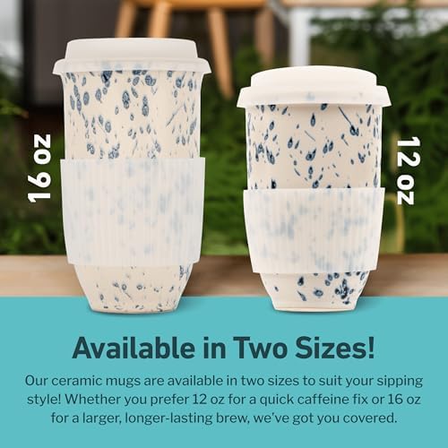 NOVA CERAMICS Travel Coffee Mug– Travel Coffee Tumbler – On the Go Coffee Mug – Microwave & Dishwasher Safe Green Coffee Tumbler - Gifts For Women Men Him Her – 16oz – Orchid - Image 5