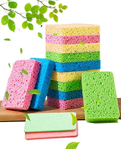 METUUTER Kitchen Sponges 12 Pack Natural Cellulose for Non Scratch Cleaning by METUUTER