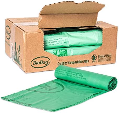 BioBag (USA) The Original Compostable Bag, 32 Gallon, 120 Count, 100% Certified Compostable Trash Bag Liners for Food Waste, Extra Strong and Durable, Trash Bag by BioBagAmericasInc