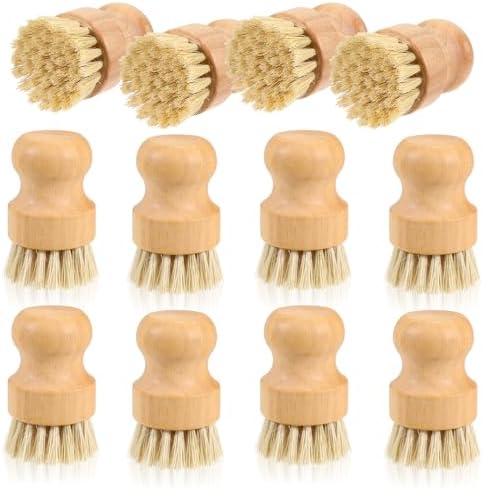 12 Packs Bamboo Dish Scrub Brushes, Full Circle Scrub Brush by Unknown