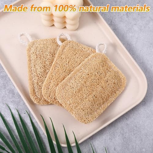 5 Pcs Real Plant-Based Natural Loofah Sponges, Kitchen Scrubber - Image 4