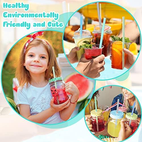 Meanplan 4 Sets Reusable Straws Travel Case Brush Silicone,Fresh Color - Image 6
