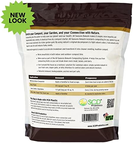 All Seasons Bokashi Compost Starter 2 lbs (1 Gallon) - Dry Bokashi Bran for Kitchen Compost Bin, Compost Food Pet Waste Quickly & Easily with Low Odor by SCD Probiotics - Image 2