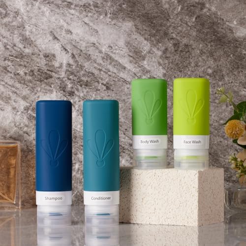 INSFIT 17 Pack Travel Bottles for Toiletries, TSA Approved 3oz 2oz Travel Size Toiletries, BPA Free Leak Proof Squeezable Silicone Tubes Travel Essentials for Shampoo Conditioner Lotion Soap - Image 6
