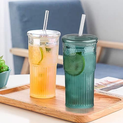 JunVpic Glass Coffee Tumbler, 20 oz Glass Cup with Lid and Straw - Image 4