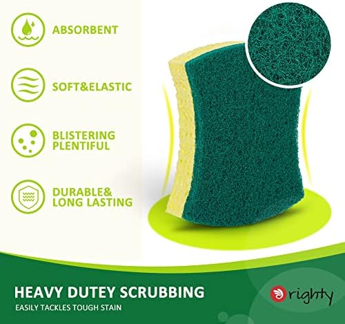 ORIGHTY Heavy Duty Scrub Sponges Kitchen Sponge, 24 Pack Cleaning Sponges - Image 4