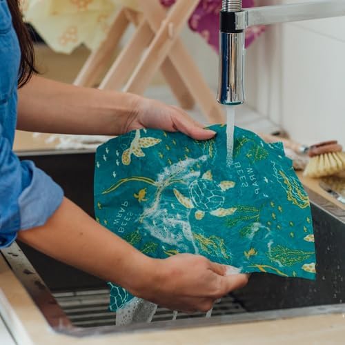 Bee's Wrap Beeswax Food Wraps, 2 Medium & Sandwich Pack - Ocean - Image 4