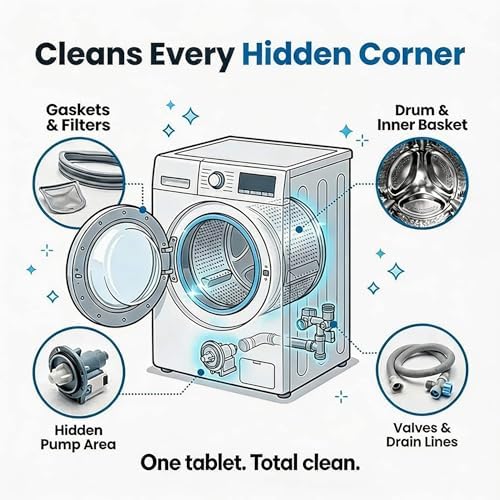FURME Washing Machine Cleaner Tablets for Pet Owners – 24 Pack Deep Cleaning Descaler for HE Front & Top Load Washers – Removes Pet Hair Odor, Residue & Grime – Septic Safe – 12 Month Supply - Image 4