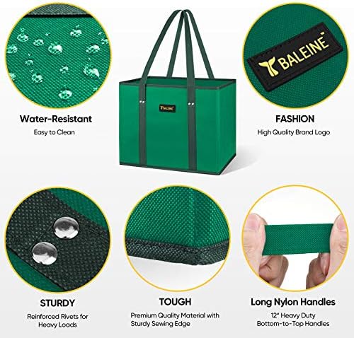 BALEINE 3PK Reusable Grocery Bags, Heavy Duty Shopping Tote Bag - Image 5
