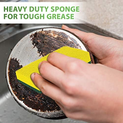 SCRUBIT Heavy Duty Scrub Sponge - Made from Tough Cellulose - Eco Friendly - Lasts for Months of Heavy Duty Kitchen Cleaning (12 Pack) - Image 3