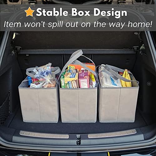 Reusable Grocery Bags (3 Pack) – Heavy Duty Shopping Bags, Chevron - Image 6