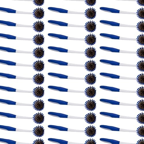 LOLA Pro Pot N' Pan Brush, 36 Pack, Abrasive Cleaning, Poly & Brass Wire Bristles, Comfort Rubber Grip, Use for Caked-On & Baked-On Messes by LolaProducts