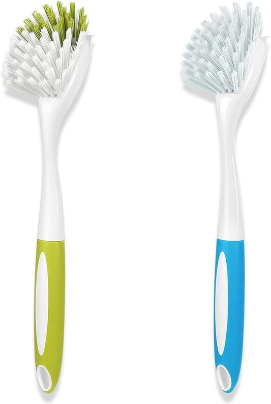 Dish Brush, Dish Scrubber & Kitchen Scrub Brush for Dishes, Pots, Pans, Sink, Cast Iron, Yellow Blue 20 Pack