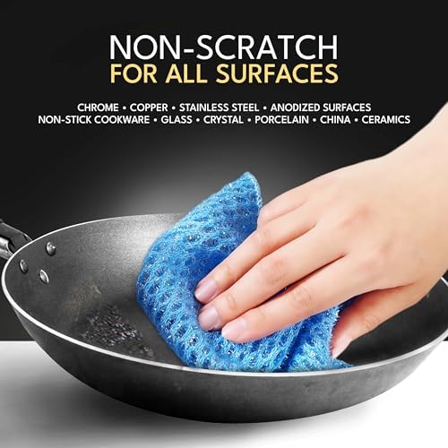 Non Scratch Dish Scrubbers for Cleaning Dishes (3PK) - Reusable Kitchen Sponge - Replace Dish Sponges for Washing Dishes - Best Household Scrubbing Pad & Alternative Dishwashing Scrub Pads Supplies - Image 2