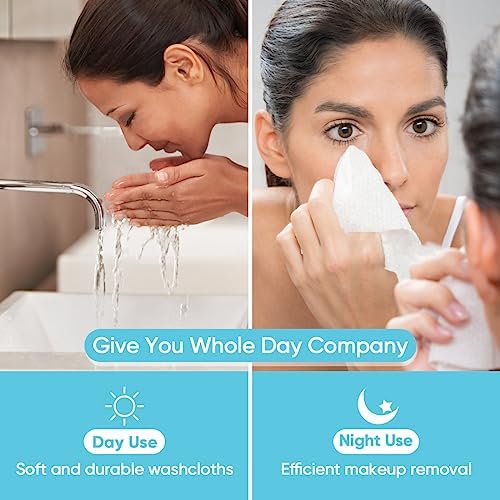 Orighty Disposable Face Towel, Biodegradable Clean Facial Towels, Super Soft Makeup Remover Wipes, Absorbent Facial Wash Cloth for Makeup Removing, Facial Cleansing, Nursing, Outdoor, 600 Count - Image 5