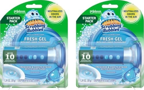 Scrubbing Bubbles Fresh Gel Toilet Bowl Cleaner, Rainshower, 6 Count 2-Pack by ScrubbingBubbles