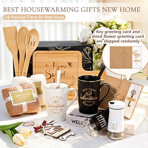 Maustic House Warming Gifts New Home, 14 Pcs New House Gift Basket, Housewarming Present for Homeowners Couples Women, Closing Gifts for Home Buyers - Image 2