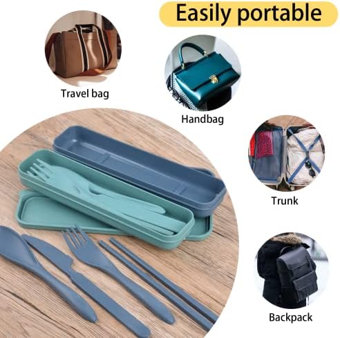2 Sets Reusable Utensils Set with Case, Standard Travel Cutlery Set - Image 6