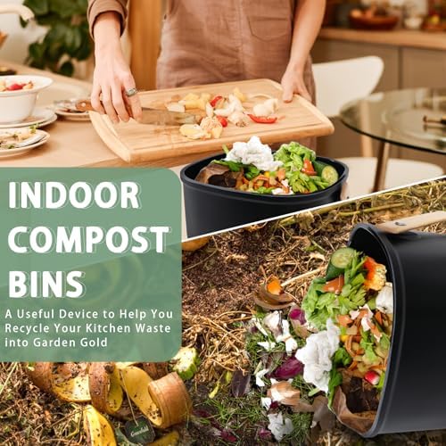 MUMTOP Compost Bin for Kitchen Countertop,1.4 Gal Bamboo Compost Container - Image 4