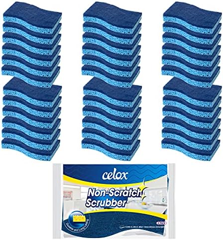 CELOX 36 Pack Non-Scratch Dish Sponge, Dual Sided Kitchen Sponges for Dishes, Long Lasting Dishwashing Household Cleaning Sponges for Kitchen, Easy to Dry and Reusable by CELOX
