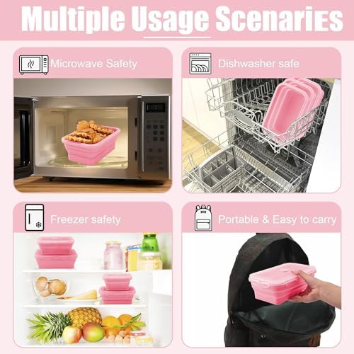 3 Set Silicone Food Storage Containers With Lids, Lunch Box - Image 6