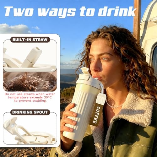 Vacuum Insulated Stainless Steel Travel Coffee Mug,Leak Proof Cup with Lid - Image 4