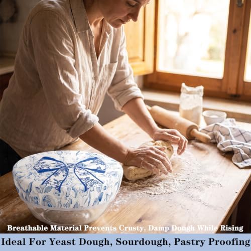 Sitsink Beeswax Bowl Covers Blue Bow Reusable Food Wrap 5 Pack - Image 4