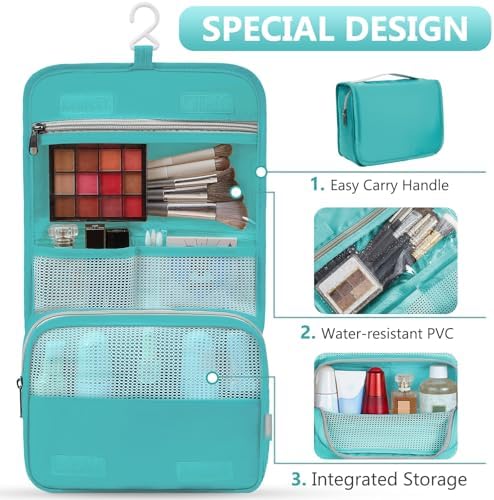OlarHike Packing Cubes for Travel,Gifts for Women Mom,Anti-Tearing Suitcase Organizer for Luggage with Shoe & Hanging Toiletry Bag,Vacation Essentials & Accessories for Cruise Ship,8 Set,Turquoise - Image 3