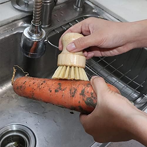 Bamboo Dish Scrub Brush, Kitchen Dish Scrubber Brush Set for Cleaning Dishes,Sink, Cast Iron Pan/Pot - Image 6