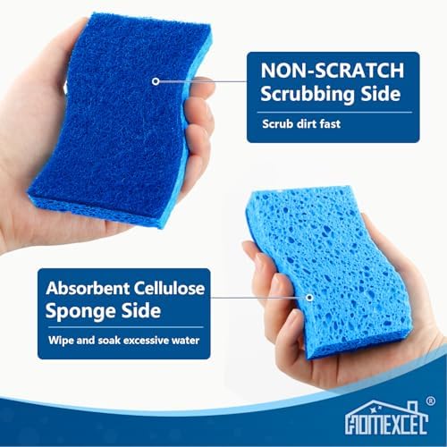 HOMEXCEL Sponges Kitchen 120Pack, Non Scratch Scrub Dish Sponge for Dishes - Image 4