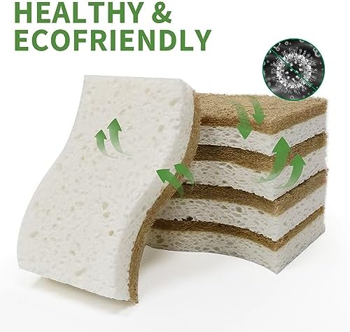 16 Pack Biodegradable Natural Dishsponge Kitchen Sponges - Image 4