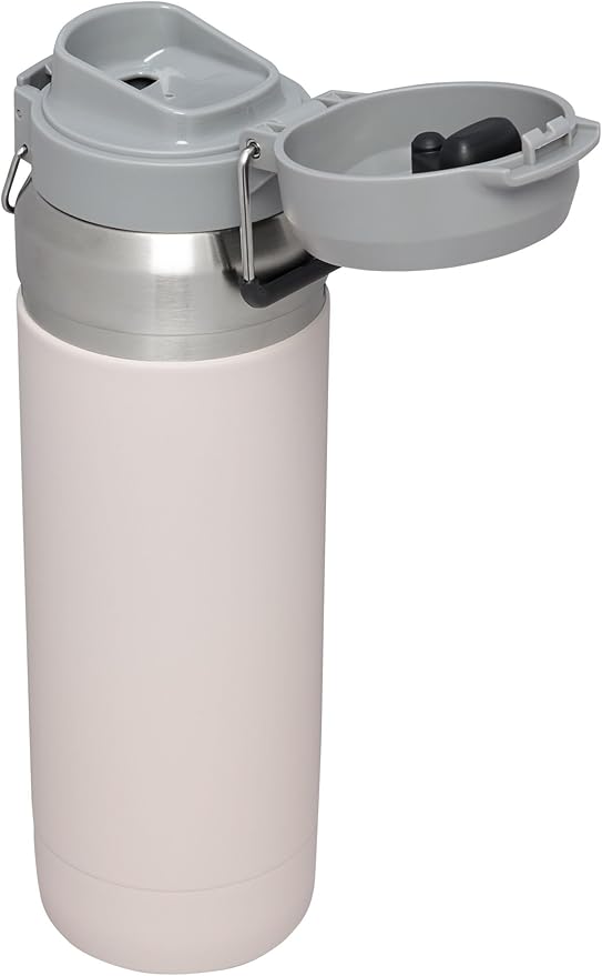 Stanley Quick Flip GO Water Bottle 36 oz | Push Button Lid | Leakproof and Packable for Travel and Sports | Insulated Stainless Steel | BPA-Free | Rose Quartz