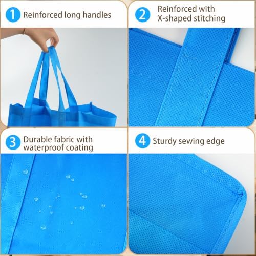 FF Sgdfc14 Pack Reusable Grocery Totes, Heavy Duty with Reinforced Handles, Foldable Large Capacity for Shopping (Multicolor) - Image 4