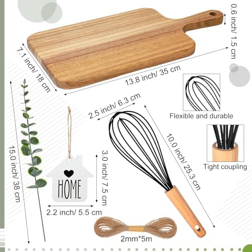 Patelai 7 Pcs Housewarming Gifts Set, Cutting Board Towels Spoons Whisk - Image 2