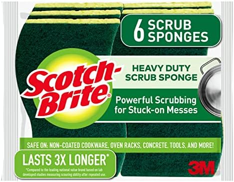 Scotch-Brite Heavy Duty Scrub Sponges, Sponges for Cleaning Kitchen and Household, Heavy Duty Sponges Safe for Non-Coated Cookware, 36 Scrubbing Sponges by Unknown