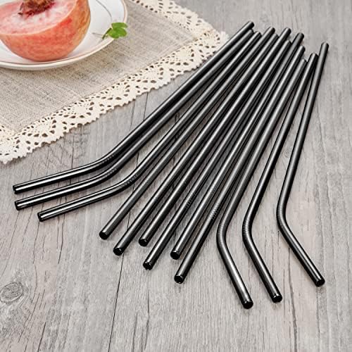 20 Pcs Black Reusable Stainless Steel Straws,10.5" & 8.5" Reusable Drinking Straws with 20 Silicone Tips 5 Straw Brushes 1 Travel Case,Eco Friendly Extra Long Metal Straw for 20 24 30 oz Tumbler - Image 7