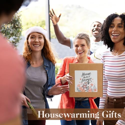 House Warming Gifts New Home,New Home Gift Ideas,Rustic Farmhouse Housewarming Gifts Set with Wooden Door Wreaths,Throw Blanket,Measuring Spoons & Coasters,Closing Gift for House Buyers - Image 7